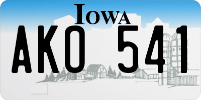IA license plate AKO541