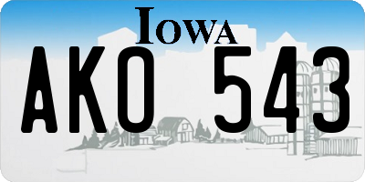 IA license plate AKO543