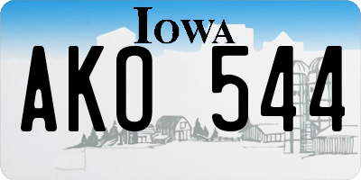 IA license plate AKO544