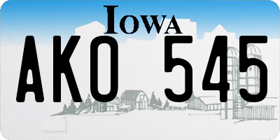 IA license plate AKO545