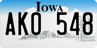 IA license plate AKO548