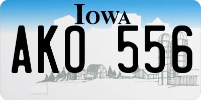 IA license plate AKO556