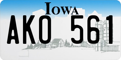 IA license plate AKO561