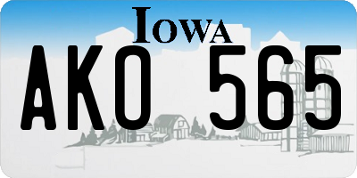 IA license plate AKO565