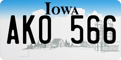 IA license plate AKO566