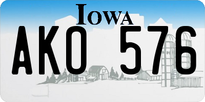 IA license plate AKO576