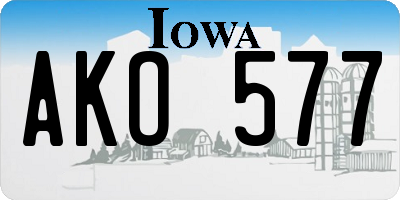 IA license plate AKO577