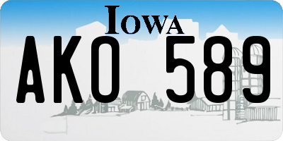 IA license plate AKO589