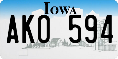 IA license plate AKO594