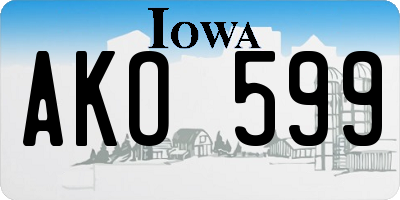IA license plate AKO599