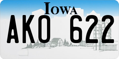 IA license plate AKO622