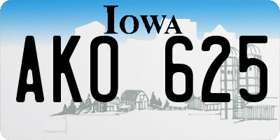 IA license plate AKO625