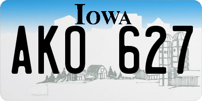 IA license plate AKO627