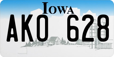 IA license plate AKO628