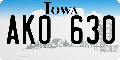 IA license plate AKO630