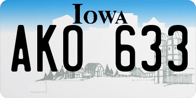 IA license plate AKO633