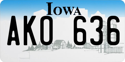 IA license plate AKO636