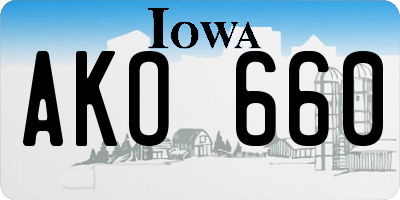 IA license plate AKO660