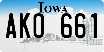 IA license plate AKO661