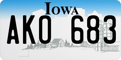 IA license plate AKO683