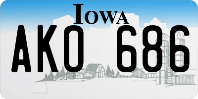 IA license plate AKO686