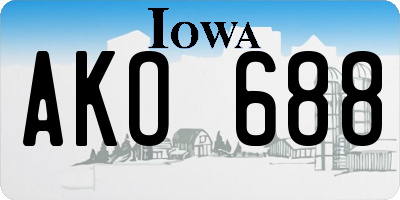 IA license plate AKO688