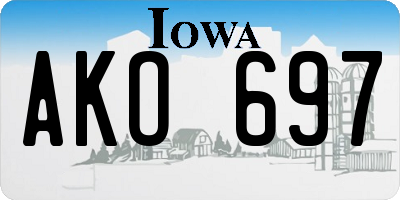 IA license plate AKO697