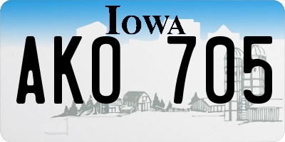 IA license plate AKO705