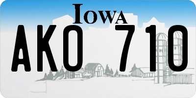 IA license plate AKO710