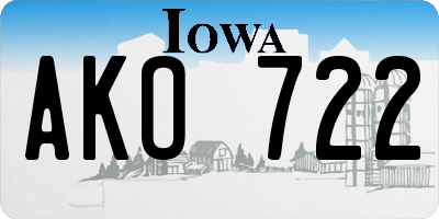 IA license plate AKO722