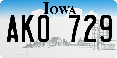 IA license plate AKO729