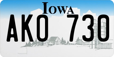 IA license plate AKO730