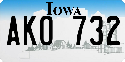 IA license plate AKO732