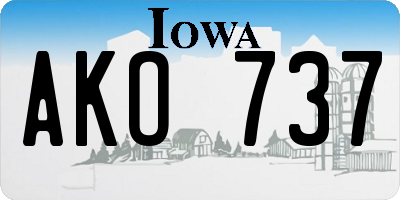 IA license plate AKO737