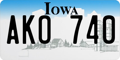 IA license plate AKO740