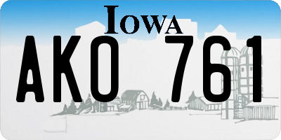 IA license plate AKO761