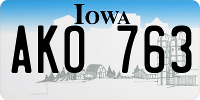 IA license plate AKO763