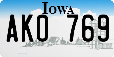 IA license plate AKO769