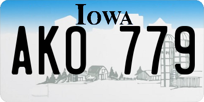 IA license plate AKO779