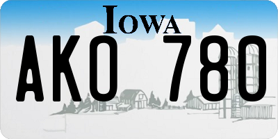 IA license plate AKO780