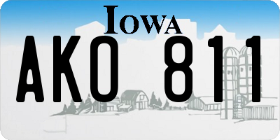 IA license plate AKO811