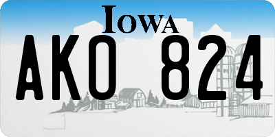 IA license plate AKO824