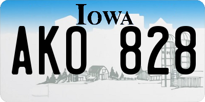 IA license plate AKO828