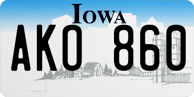 IA license plate AKO860