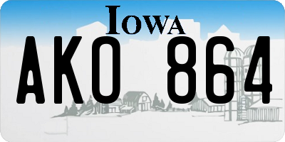 IA license plate AKO864
