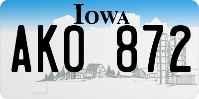 IA license plate AKO872