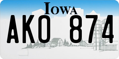 IA license plate AKO874