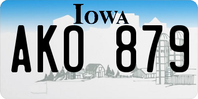 IA license plate AKO879
