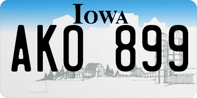 IA license plate AKO899
