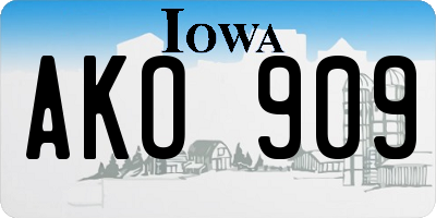 IA license plate AKO909